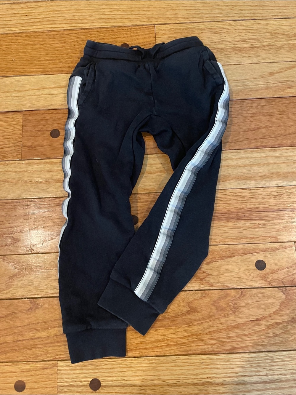 Tea Collection Black Joggers with Gray & White Side Stripe
